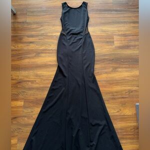 Windsor Black Sleeveless Maxi Gown with Sheer Side Panels